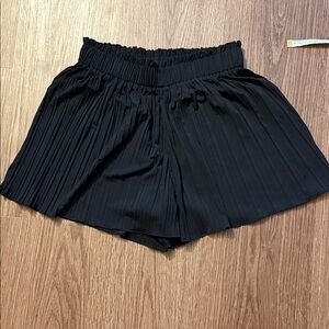 LOFT Black High Waist Pleated Shorts
